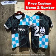 Jersey Collar Viral Lelaki Kanak Kanak Dragon Printing Sublimation Polo Shirt Casual Retro Collar Baju Streetwear Custom Name