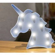 zakka 生活雜貨 LED 水藍色 藍色 燈飾 餐廳佈置 小馬 獨角獸 少女心 拍照道具 VCA02B2