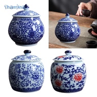 [Shamjina] Blue White Porcelain Ginger Jars Bud Vase Indoor Plants Holder Can Display Tank Temple Ja
