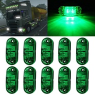 Car parts 10X Green LED Side Marker Light Blinker For Truck Trailer Van Waterproof 12V-24V