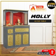 Living Mall Molly Oriental Altar Table with Top Altar Cabinet Fire Resistant Altar Cabinet