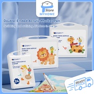 ENMY Dual Tips Acrylic Marker Washable Marker Pen Arcylic Marker Paint Drawing Colouring Marker Make