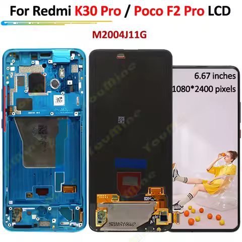 Super AMOLED 6.67'' For Xiaomi Poco F2 Pro LCD M2004J11G Display Touch Panel Screen Digitizer For Re