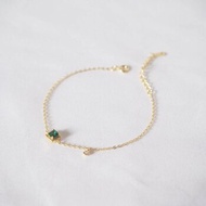 eclater jewellery Emerald Sugar Cube Bracelet- # Gold 15.5-18.5cm