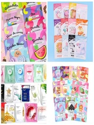 100 Mascarillas Faciales Mascarilla Coreanas Kawaii Hidratantes de Tela Surtidas