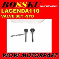 LAGENDA 110 VALVE SET 2PCS  SRL 110 VALVE SET STD LAGENDA BATANG BAU SRL VALVE IN SRL VALVE EXHAUST 