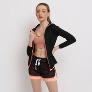 Jaket Olahraga Wanita (Running Sepeda  Gym ) FITWEAR BELLA B-HOODIE [BLACK]