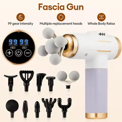99 Level Electric Massage Gun Powerful Fascia Gun High-Frequency Vibration Body Massage Gun Arms Leg