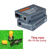Extender Optical - Bộ chuyển tín hiệu Quang ra Lan HTB-3100 AB + Tặng 1 đầu nối dây quang