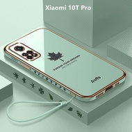 Casing Xiaomi Mi 10T Case Maple Leaves Plating Cover Soft TPU Phone Case Xiaomi Mi 10T Pro 5G