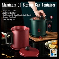 1.7L Aluminum Kitchen Cooking Oil Storage Strainer Grease Pot Oil Storage Filter Can Container/ Oil 