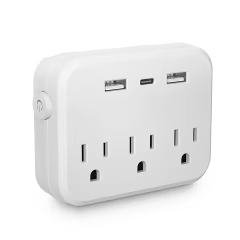 TRANSTON US Switch with surge protector Mini Portable power strip 6-in-1 Multifunctional 3 power str