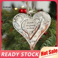 /LO/ Heart Charms with Letters Tag Christmas Ornament with Silver Heart Silver Love Heart Charms Engraved Pendant Christmas Tree Ornaments Gift for Mother Sister Southeast
