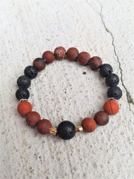 火山石│花紅石 血玉髓 血星石│14K金珠│水晶 手鍊 情人節禮物