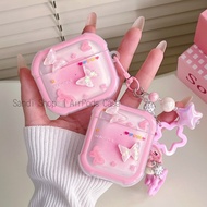 Simple Gradient Pink Butterfly AirPods Pro3 Case AirPods 4/4anc Case AirPods Case For AirPods 1/2/3/