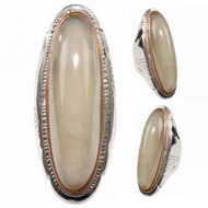 Natural Cincin Batu Akik Pandan Nanas Sisik Betok Kapas Merah Lawasan Premium