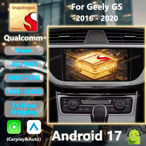 Android 17 Car Radio For Geely GS 2016 - 2020 Emgrand EC7 1 2018 - 2020 QLED GPS Multimedia Stereo V
