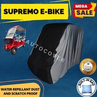 SUPREMO E-BIKE WITH BACK PASSENGER SEAT COVER WATER REPELLANT AND DUST PROOF BUILT IN BAG