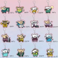 Key Chain 钥匙扣   【店铺】卡通线条小狗MBTI人格马尔济斯亚克力钥匙扣闺蜜可爱挂件书包情侣