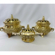 Catholic Bronze Incense Burner 3 Sizes - Worship Item