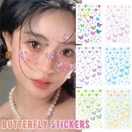 Temporary Tattoos Colored Butterfly Heart Sticker Acrylic Face Sticker Festival Party Makeup J0o9