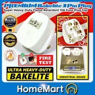 TECHCA 13A Plug Top 【ULTRA HEAVY-DUTY】 3 Pin Plug BAKELITE MY UK Plug Fused Flame Retardant Plug