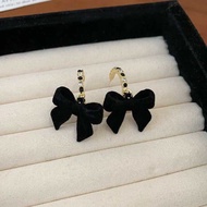 ต่างหู ห้อยโบว์สีดำ Sasa Earrings (รหัสER34)