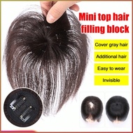 【100% Human Hair】Invisible Hair Topper For Women Natural-Looking Removable Hair Patch To Cover Gray 