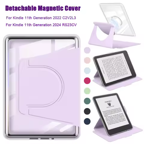 360° Rotating Case for 6" All-New Kindle 11th Generation-2024 2022 Release C2V2L3 RS23CV Detachable 
