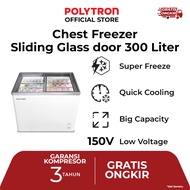 POLYTRON Chest Freezer Sliding Glass 300 liter PCF 329