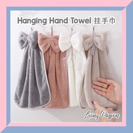 Kitchen Bathroom Multipurpose Hanging Hand Towel Soft Cotton Fleece Dish Cleaning Cloth Household Tu