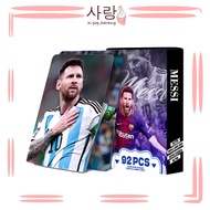 92pcs《MESSI》LOMO Photocards Stickers No Repeat Football Cartoon Double Sided Pack Tracking Card Set 