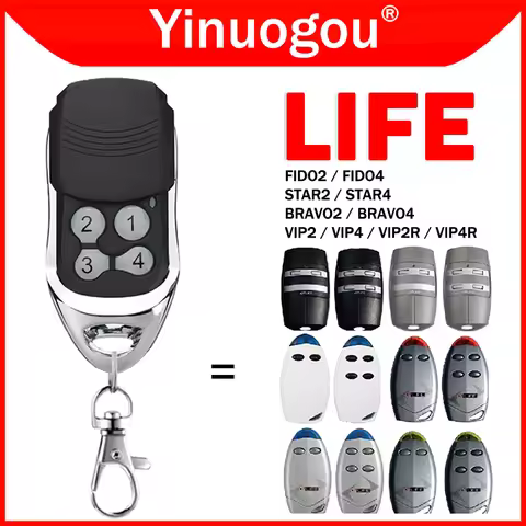 LIFE Garage Gate Remote Control LIFE FIDO2 FIDO4 VIP2 VIP4 VIP2R VIP4R STAR2 STAR4 BRAVO2 BRAVO4 Com