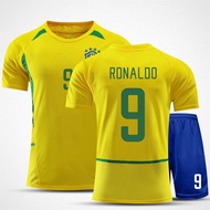 2002 World Cup Brazil home retro jersey 9 Ronaldo Jr Ronaldinho 11 Dinho 10 Waldo childrens sports c