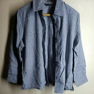 Long-Sleeved Shirt Collar Gray For Women's Work Ladies's Fashion p9size 42 Length 24 Inches W 01/C01