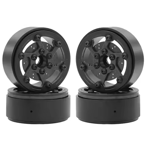 4PCS 1.9 Inch Beadlock Wheel Hub Rim For 1/10 RC Crawler Axial SCX10 Capra TRX4