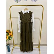 Tiara Dress Gamis Polos Premium Model Rempel Terbaru