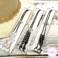 Konektor Masker Hijab 2 in 1 Strap Tali Satin Hitam Rantai Plastik