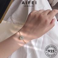 AIFEI JEWELRY Beads Silver Original Button Safety Bangle Jade Women Sterling For Chain Bracelet Korean Italy Real 925 Fashion Woman Pure B136