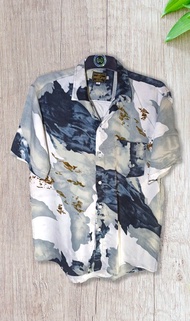 KEMEJA HEM SURFING PRIA MOTIF PANTAI BAJU DISTRO PRINTING ORIJINAL LENGAN PENDEK