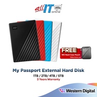 WD Western Digital My Passport USB3.0 Portable External Hard Disk Drive - Red/Blue/Black/White (1TB/