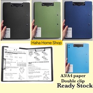 A3 & A4 Frosted Folder Foldable/ Double Clip File/ Dua Klip File
