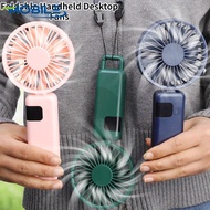 [ Featured ] Foldable Handheld Desktop Fans - Outdoor Travel Accessories - with Stand, Rope - Rechargeable, Portable - Fans with Built-in Battery - Air Cooler