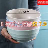 glass bowl with lid serving bowl with stand Mangkuk sup jerami gandum, mangkuk ramen kreatif isi rum