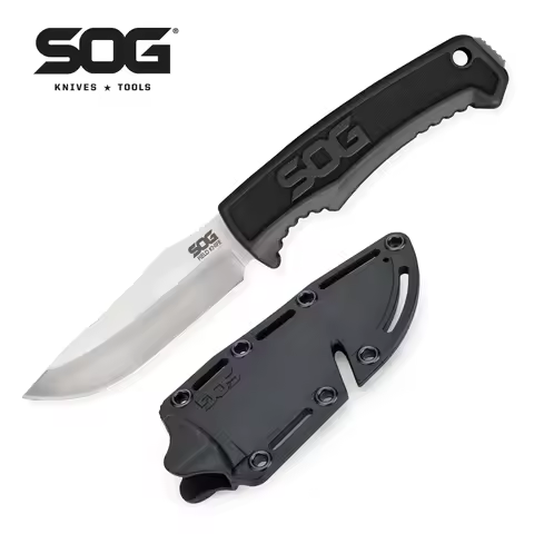 SOG Survival Knife with Sheath - Field Knife Fixed Blade Knives 3.85 inches Tactical Knife and Bushc