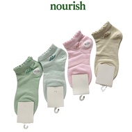 High Quality Women's Short Socks with Amor Smiley Face Border, Soft, Breathable Nourish NTVN0986