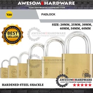 YALE ESSENTIAL YE1 HARDENED STEEL BRASS PADLOCK (20MM 25MM 30MM 40MM 50MM 60MM)