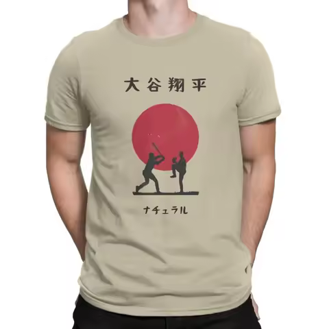 Ohtani Baseball Creative TShirt for Men The Natural Round Neck Basic T Shirt Hip Hop Gift Clothes To