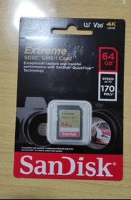 SanDisk Extreme SDXC UHS-I 記憶卡 64GB