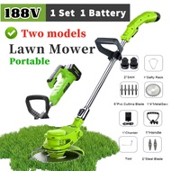 Lawn Mower 188V Electric Grass Trimmer Cutter with Lithium Battery Rechargeable Cordless Electric Gr